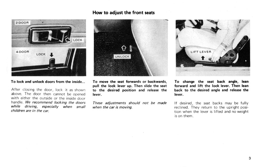 Toyota Corolla Owners Manual 1978 (AU) Page 03 (100dpi) Retro JDM